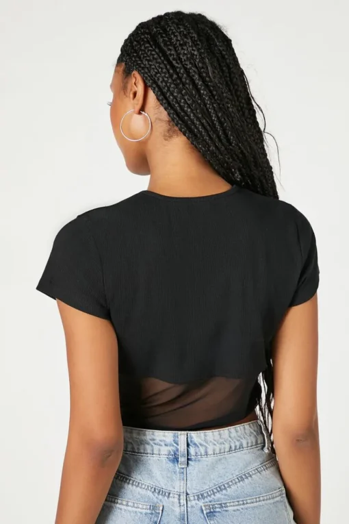 Sheer Mesh Crop Top
