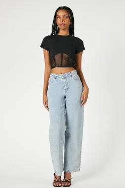 Sheer Mesh Crop Top