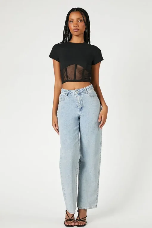 Sheer Mesh Crop Top