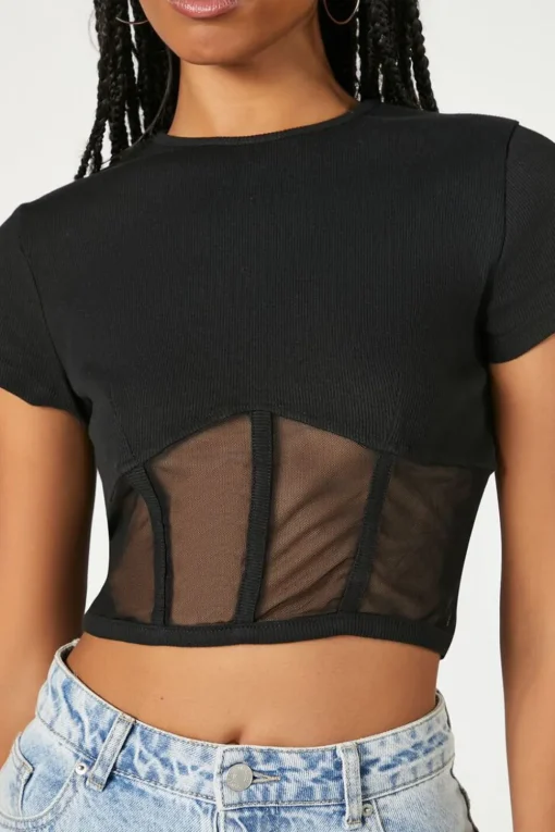 Sheer Mesh Crop Top