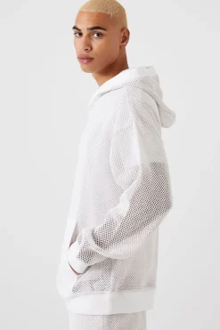 Sheer Mesh Netted Hoodie