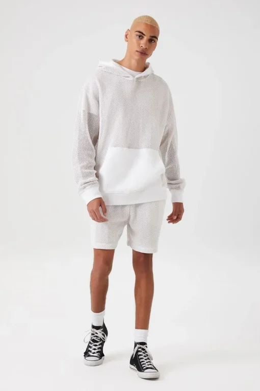 Sheer Mesh Netted Hoodie