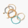 Shell Charm Stretch Bracelet Set