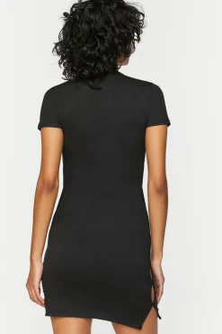 Short-Sleeve Cutout Mini Dress