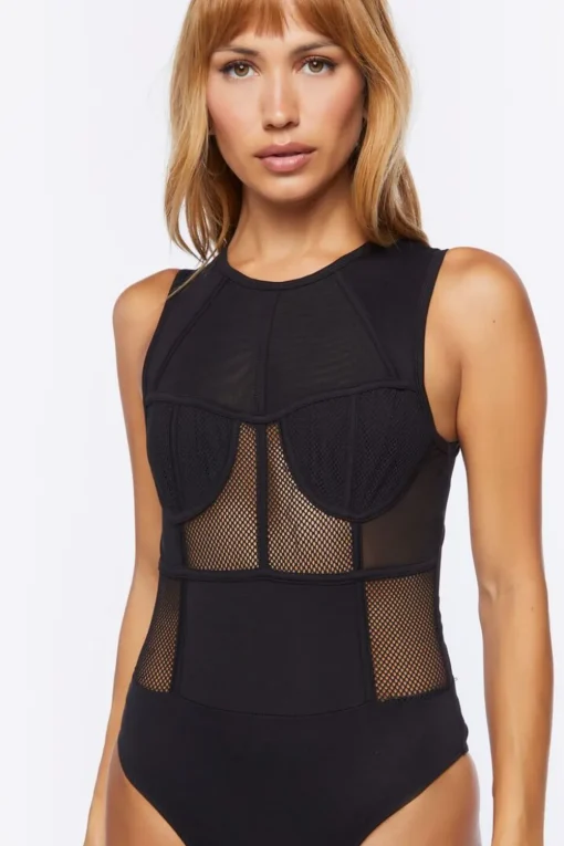 Sleeveless Mesh Bodysuit
