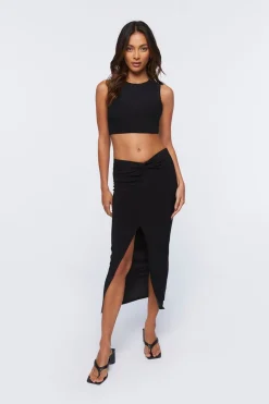 Slinky Crop Top & Midi Skirt Set