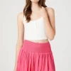 Smocked A-Line Mini Skirt
