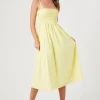 Smocked Poplin Midi Dress