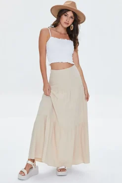 Smocked Ruffled Cropped Cami