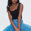 Smocked Ruffled Cropped Tank Top
