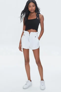 Smocked Ruffled Tie-Strap Crop Top