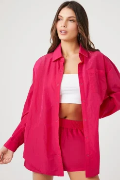 Snap Button-Front Shacket