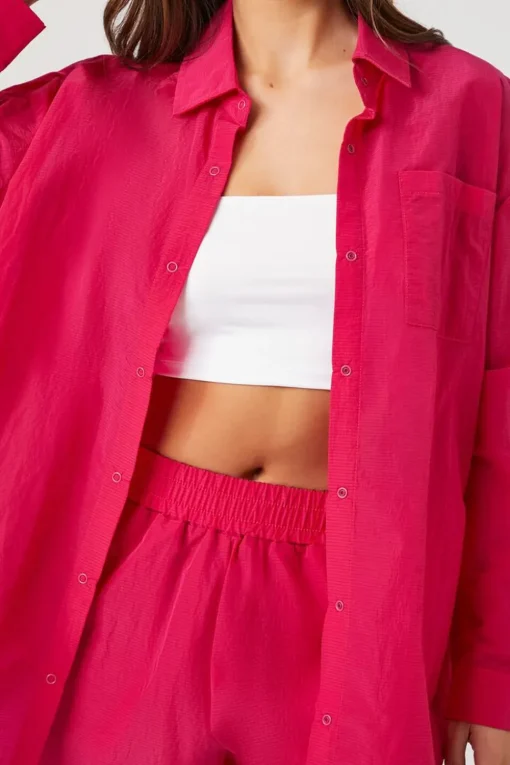Snap Button-Front Shacket