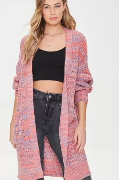 Space Dye Longline Cardigan Sweater