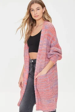 Space Dye Longline Cardigan Sweater