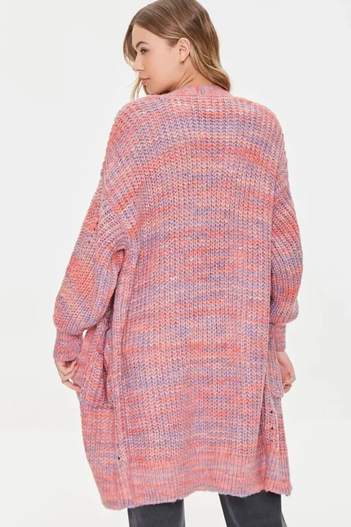 Space Dye Longline Cardigan Sweater