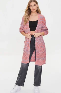 Space Dye Longline Cardigan Sweater