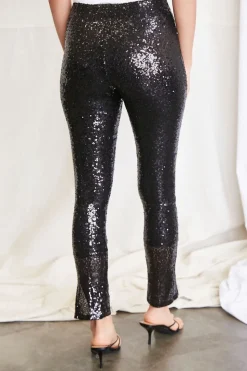 Split-Hem Glitter Pants