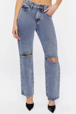 Split-Knee Relaxed High-Rise Jeans