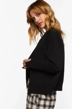 Split-Sleeve Cardigan Sweater