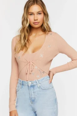 Star Embroidered Cardigan Sweater