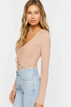 Star Embroidered Cardigan Sweater