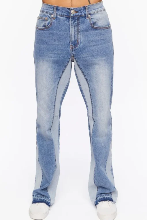 Stone Wash Flare Jeans