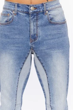Stone Wash Flare Jeans