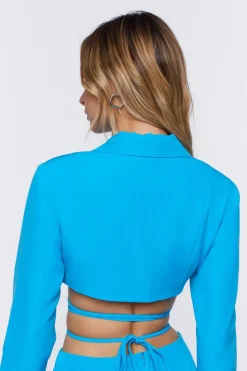 Strappy Cropped Wrap Blazer