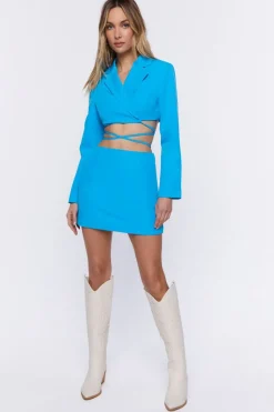 Strappy Cropped Wrap Blazer