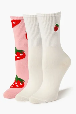 Strawberry Crew Sock Set - 2 Pack