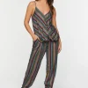 Striped Cami & Drawstring Pants Set