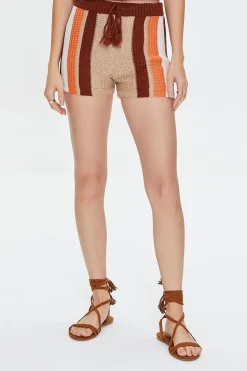 Striped Crochet Cami & Shorts Set