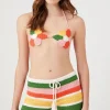 Striped Crochet Drawstring Shorts