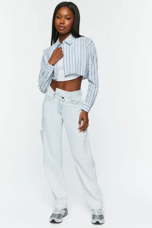 Striped Cropped Shirt