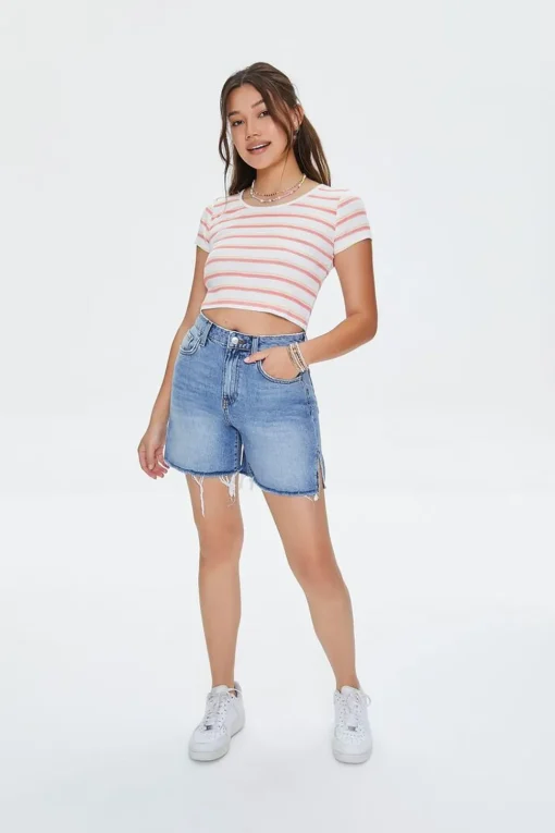 Striped Cropped Tee