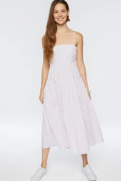 Striped Cutout Cami Midi Dress