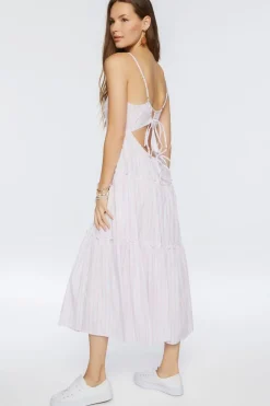Striped Cutout Cami Midi Dress