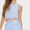 Striped Linen-Blend Shorts
