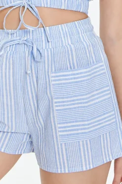Striped Linen-Blend Shorts