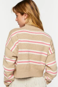 Striped Mock Neck Sweater