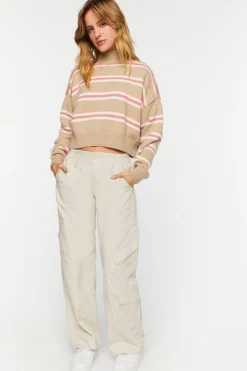 Striped Mock Neck Sweater
