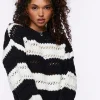 Striped Open-Knit Sweater