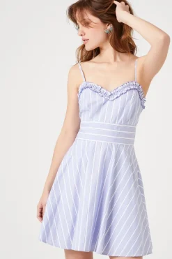 Striped Poplin Fit & Flare Dress