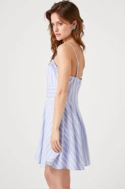 Striped Poplin Fit & Flare Dress