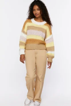 Striped Purl Knit Sweater