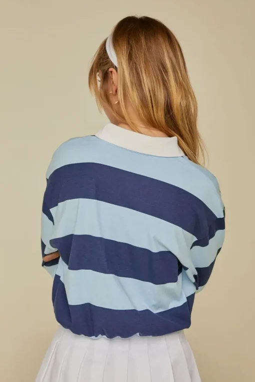 Striped Rugby Cropped Shirt