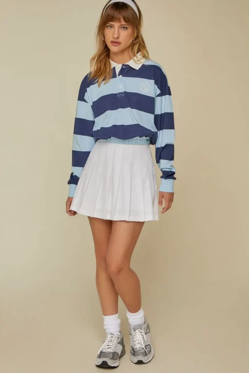Striped Rugby Cropped Shirt