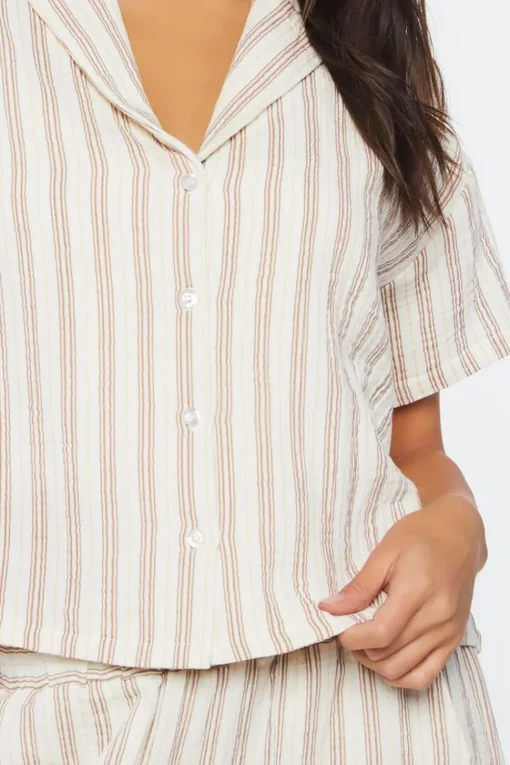 Striped Shirt & Short Pajama Set