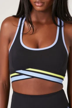 Striped Tulip-Hem Sports Bra